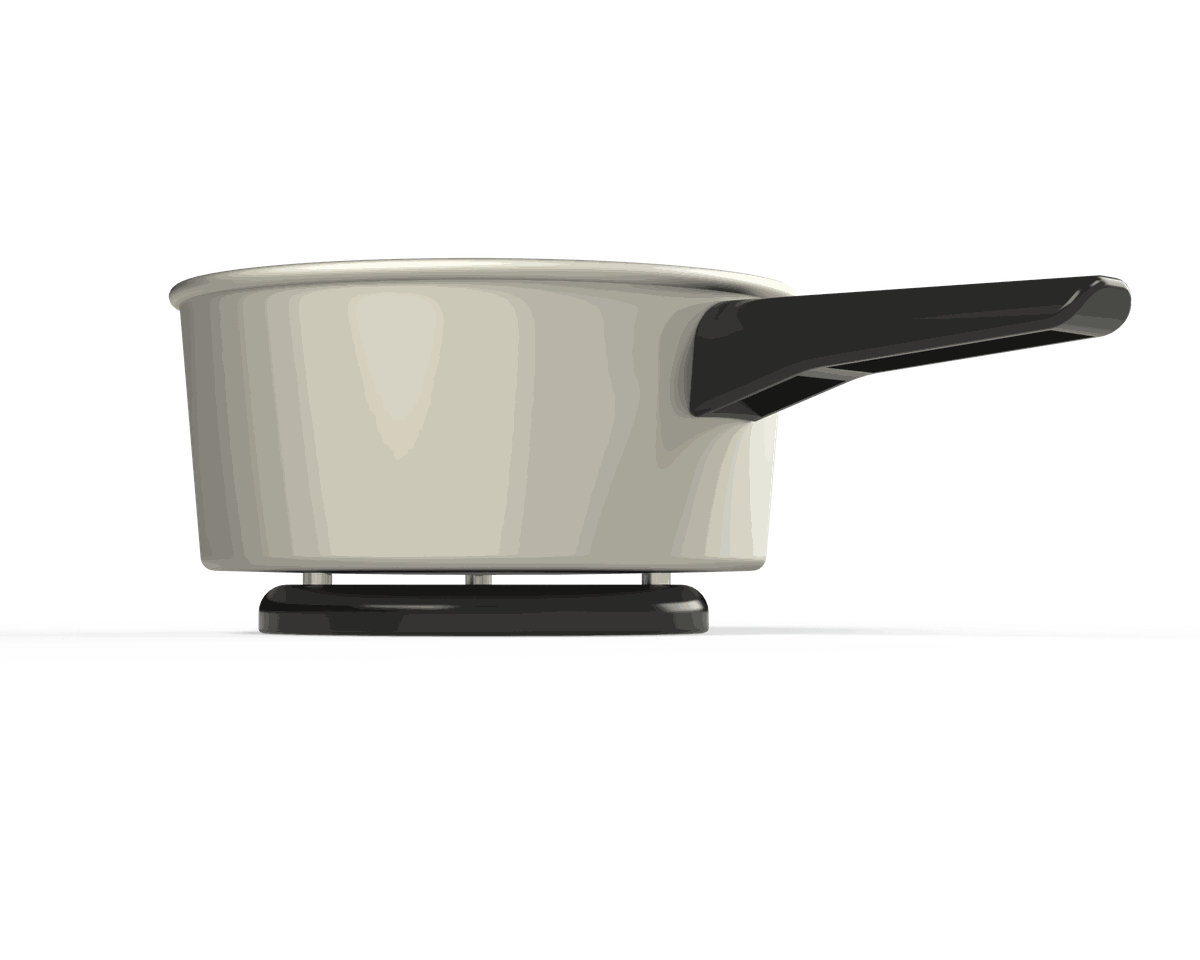 Salvamanteles imantado SafePaella Ø16 cm con cazo pequeño encima