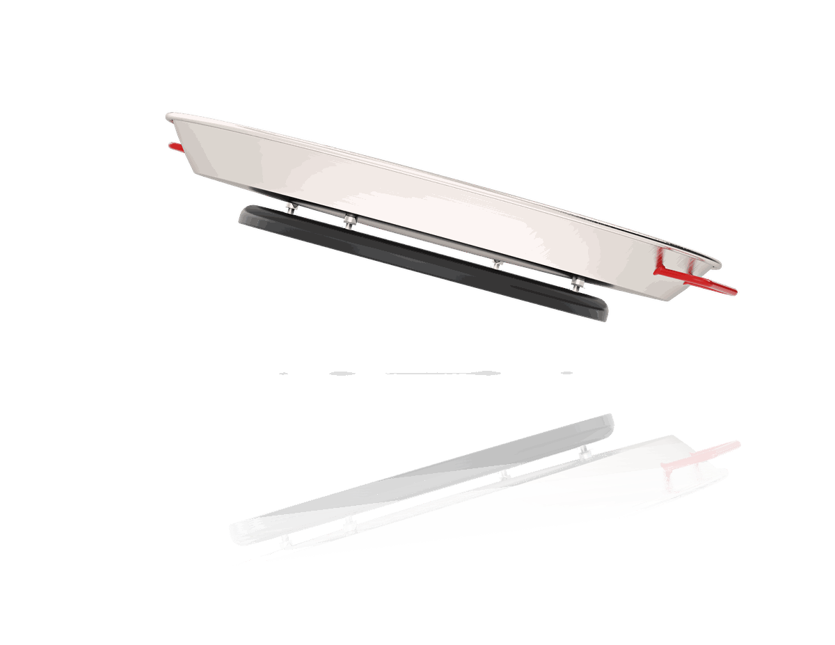 Salvamanteles imantado SafePaella Ø32 cm bajo paellera, vista lateral
